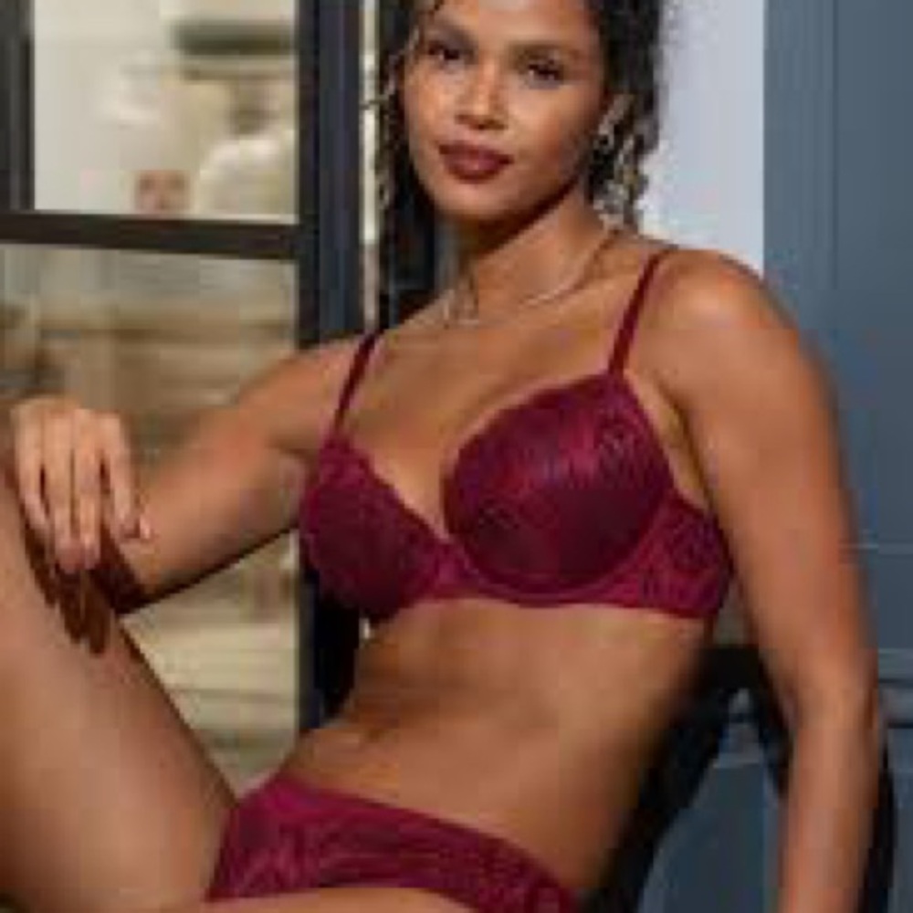 Elegant Burgundy Lace Bra